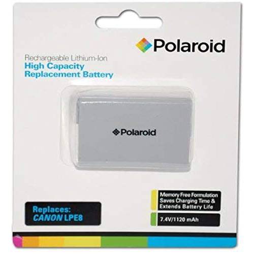 Polaroid 하이 용량 캐논 LPE8 충전식 리튬 교체용 배터리 (호환가능한 with: 캐논 EOS T3i, T2i)