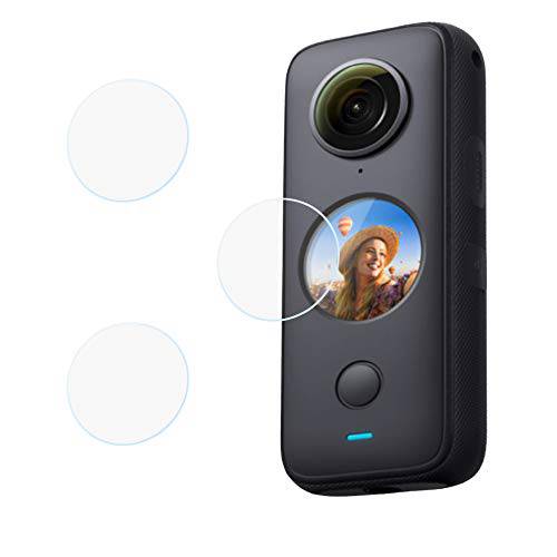 원 X2 화면보호필름, 액정보호필름 Insta360 원 X2 액션 카메라, 파이어 락 Water-Proof Bubble-Free Ultra-Clear 강화유리 커버 Insta360 원 X2 파노라마 Anti-Shake Camera-3 팩