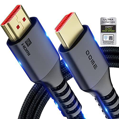 HDMI Cable【3Pack】6ft/ 2M, 울트라 High-Speed 48Gbps Braided 나일론 8K HDMI 인증된 2.1 케이블, 8K@60Hz/ 4K@120Hz, TX 3090 eARC HDR10 4:4:4 HDCP 2.2& 2.3 Dolby 엑스박스 시리즈 X, Blu-ray, PC, PS5, & MO