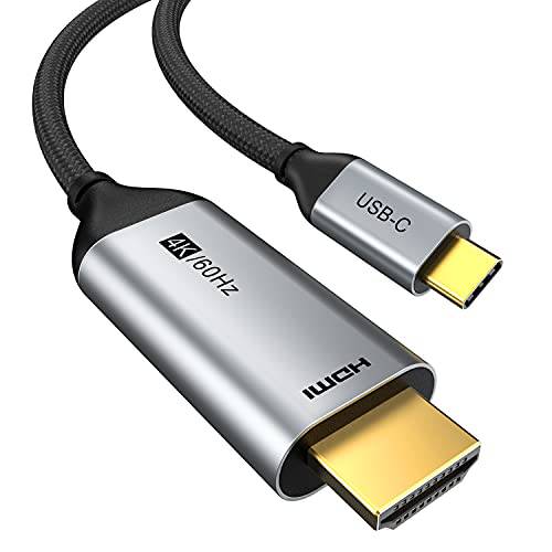 USB C to HDMI 케이블, Cabletime 16FT/ 4K@60Hz 타입 C to HDMI 케이블 가정용 오피스, 썬더볼트 3 호환가능한 맥북 프로, 아이패드 프로 2020, 서피스 노트북. 갤럭시 S20, Dell XPS 13/ 15, TV and More …