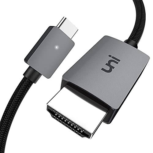 USB C to HDMI 케이블 10ft, uni HDMI to USB C Cable[Thunderbolt 3 호환가능한] 가정용 오피스, 4K, 호환가능한 맥북 프로, 아이패드 프로, 아이패드 에어 4, XPS, Pixelbook, 서피스 북 2, 갤럭시 S20 and More