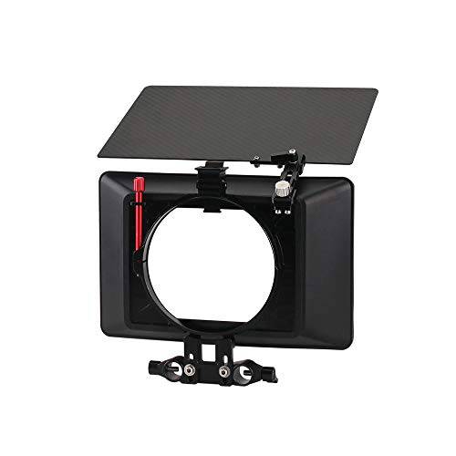 PROAIM MB-10 경량 Clip-On 매트 박스 카메라 렌즈 up to 114mm | Allows 다이렉트 마운팅 to 렌즈 or 15mm 레일 로드 지원 리그, DSLR 비디오 BMCC 캠코더 (MB-10)