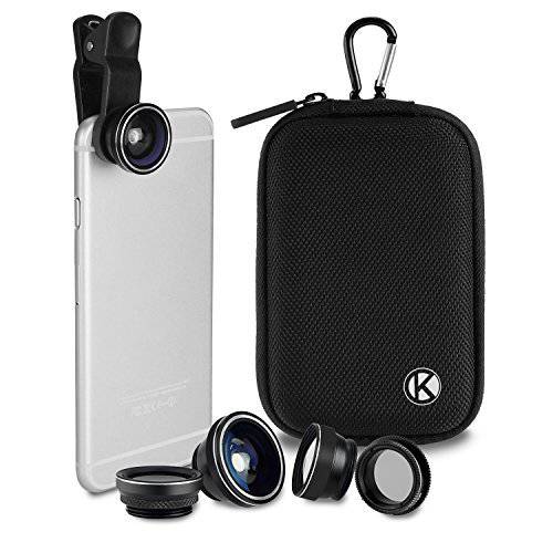 CAMKIX 블루투스 카메라 셔터 리모컨 스마트폰 and 5 in 1 범용 렌즈 키트 - Create 어메이징 포토 and Selfies (5IN1 범용 렌즈 키트 and 블루투스 셔터 리모컨)