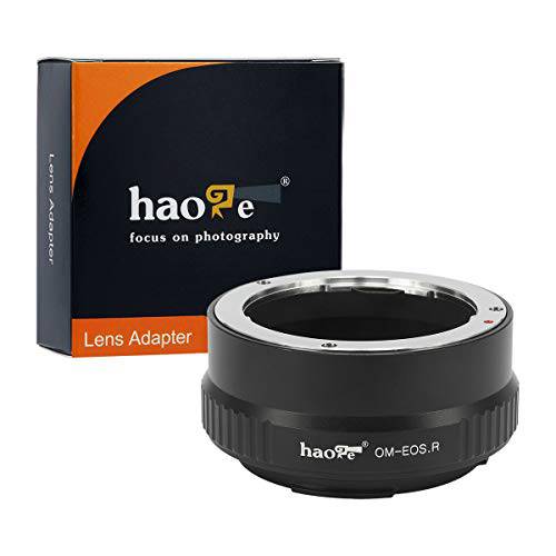 Haoge 수동 렌즈 마운트 어댑터 올림푸스 OM 렌즈 to 캐논 RF 마운트 카메라 Such as 캐논 EOS R