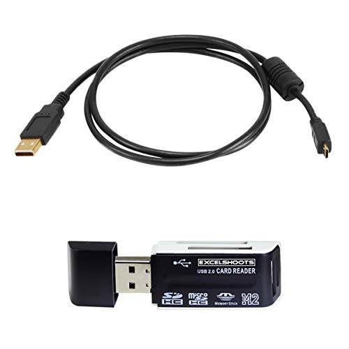 Excelshoots USB 케이블 호환가능한 니콘 D3500 DSLR 카메라 and 카드 리더, 리더기