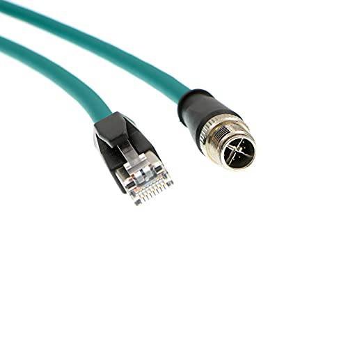 AConnect M12 8 포지션 X-Code to RJ45 이더넷 네트워크 케이블 Cognex in 사이트 산업용 카메라 보호처리된 케이블 하이 플렉시블 방수 16Ft 5M