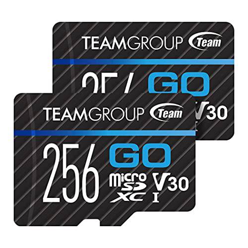 팀그룹 고 카드 256GB -2PACK 마이크로 SD 카드  고프로&  액션 카메라, MicroSDXC UHS-I U3 V30 고속 플래시 메모리 카드 어댑터포함 아웃도어, 스포츠, 4K 촬영 TGUSDX256GU364