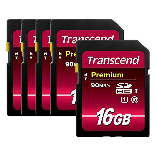 팩 of 5 트렌센드 16GB SDHC Class10 400X UHS-I 메모리 카드