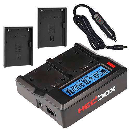 HEDBOX RP-DC50/ DBPU - 듀얼 LCD 배터리 충전기 소니 BP- U30, U60, U90, and Hedbox HED-BP75D, HED-BP95D 배터리