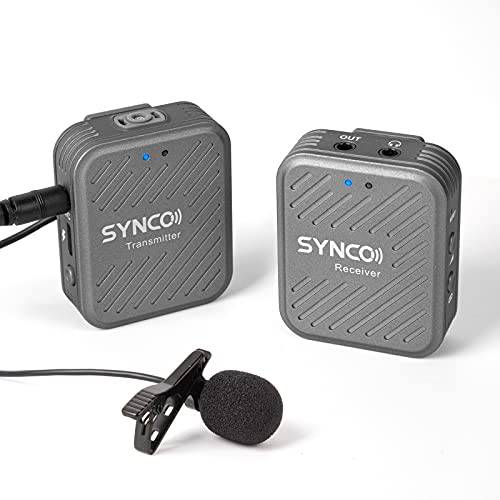 SYNCO G1(A1), 2.4G 무선 라발리에 마이크,마이크로폰 시스템 클립 on 라펠 마이크 Vlogging 유튜브 고 무선으로 on 카메라 폰 태블릿, 태블릿PC, 호환가능한 로데 샷건 마이크, SYNCO-G1-Wireless-Go-Microphone