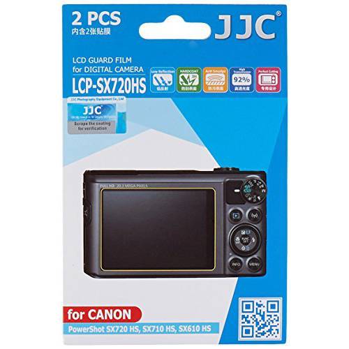JJC LCP-SX720HS LCD 가드 화면보호필름, 액정보호필름 캐논 PowerShot SX720 HS SX710 HS SX610 HS SX620 HS, 캐논 SX720 HS LCD 화면보호필름, 액정보호필름, 스크레치 저항, Anti-Smudge 코팅 (2 Pcs)