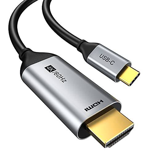 CABLETIME USB C to HDMI 케이블, 3.3FT/ 4K@60Hz 타입 C to HDMI 케이블 가정용 오피스, 썬더볼트 3 호환가능한 맥북 프로, 아이패드 프로 2020, 서피스 노트북. 갤럭시 S20, Dell XPS 13/ 15, TV and More