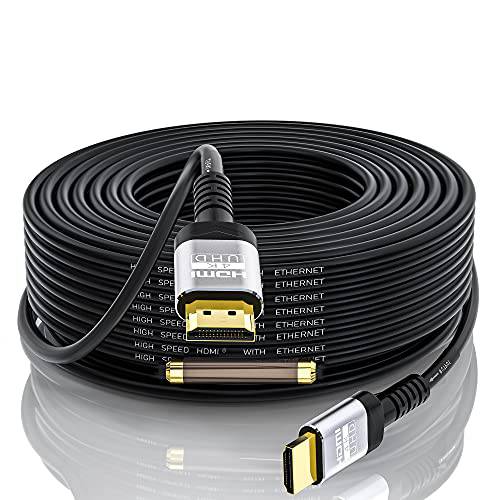 Soonsoonic 4K HDMI 케이블 75 Ft Built-in 신호 부스터 | HDMI 2.0 고속 케이블& 4K@60Hz 2K 1080P 3D ARC 이더넷 케이블 | UHD TV 모니터 노트북 엑스박스 PS4 (22.8m)