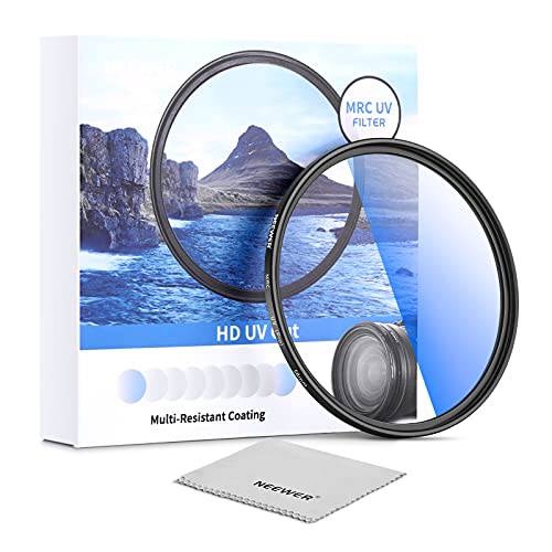 Neewer 58mm MRC UV 프로텍트 필터, 30 Multi-Layer 코팅/ 하이 해상도// 방수/ 스크레치 방지 UV 필터 Nano-Coating, Ultra-Slim UV 필터 58mm 카메라 렌즈