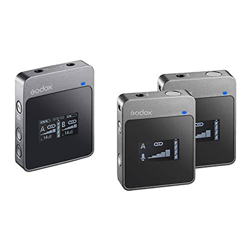 Godox MoveLink M2 2.4G 무선 마이크,마이크로폰 System(2 송신기+ 1 리시버) 50M 효과적인 레인지 스마트폰 DSLR 카메라
