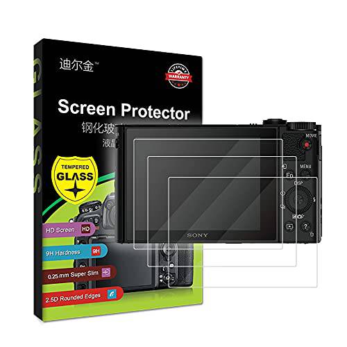 3-Pack 강화유리 LCD 화면보호필름, 액정보호필름 호환가능한 소니 Cyber-shot DSC-HX90 DSC-WX500 DSC HX90 HX90V WX500 디지털 카메라