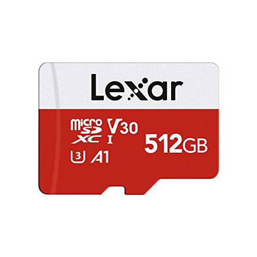 Lexar 512GB 마이크로 SD 카드, microSDXC UHS-I 플래시 메모리 카드 어댑터포함 - up to 100MB/ S, A1, U3, Class10, V30,  고속 TF 카드