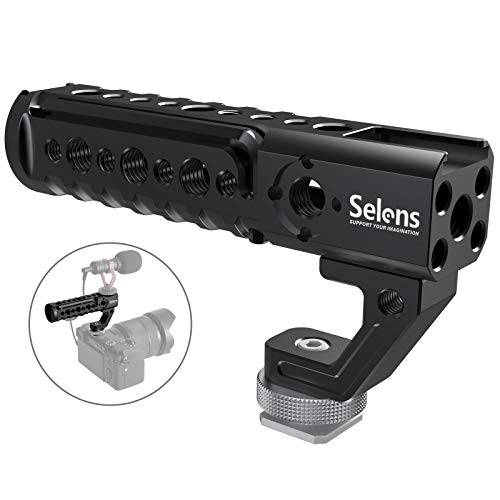 Selens 카메라 탑 핸들 그립 조절가능 비디오 안정화 리그 2 콜드슈 and Arri Locating 포인트 호환가능한 A7iii DSLR 카메라