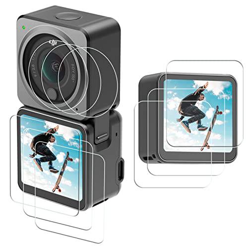 【9 Pcs】Osmo 액션 2 화면보호필름, 액정보호필름 DJI 액션 2 악세사리, 0.3mm 9H 강도 Anti-Scratch 강화유리 화면보호필름, 액정보호필름, DJI 액션 2 Dual-Screen 렌즈 보호
