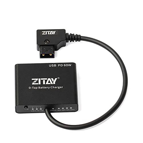 ZITAY USB C to D-Tap PD 고속충전기, USB 타입 C to Dtap Male 충전기 Dtap 배터리 충전기 Vmount 배터리 충전기 AB 마운트 배터리 골드 마운트 배터리 USB C Dtap 고속충전기(충전기 Only)