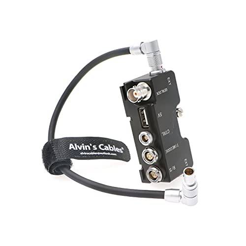 Breakout B-Box RED-Komodo 카메라 EXT-9-Pin to Run-Stop|Timecode|CTRL|5V USB| Genlock-BNC Splitter-Box 블랙 Alvin’s 케이블 회전가능 직각 케이블