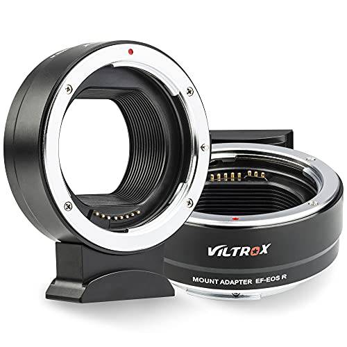 Viltrox 오토 포커스 렌즈 마운트 어댑터 EF-EOS R 컨버터, 변환기 호환가능한 캐논 EF/ EF-S 렌즈 to RF 마운트 미러리스 카메라 EOS R/ R5/ R6/ RP