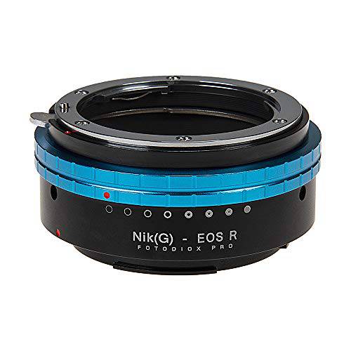 Fotodiox 프로 렌즈 마운트 어댑터 호환가능한 니콘 Nikkor F 마운트 G-Type D/ SLR 렌즈 to 캐논 RF (EOS-R) 마운트 미러리스 카메라 Bodies