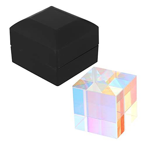 Hemobllo Optic 프리즘 큐브- 광학 글래스 X- 큐브 프리즘 RGB Dispersion 프리즘, 글래스 큐브 프리즘 CMY 프리즘 광학 글래스 크리스탈 프롭  선물상자 물리학 장식 (25MM)