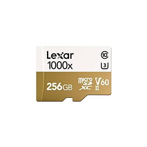 Lexar 256GB 마이크로 SD 카드, microSDXC UHS-II MLC 플래시 메모리 카드 프로페셔널 1000x 어댑터포함, Up to 150MB/ s Read, 90MB/ s Write, V60, U3, Class10,  고속 TF 카드