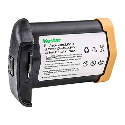 [풀 코드] Kastar LP-E4 배터리 (1-Pack) 11.1V 4400mAh 48.4Wh 캐논 LP-E4 LPE4 Li-ion 배터리 Work 캐논 EOS-1D C, EOS-1D Mark III, EOS-1Ds Mark III, EOS-1D Mark IV 카메라
