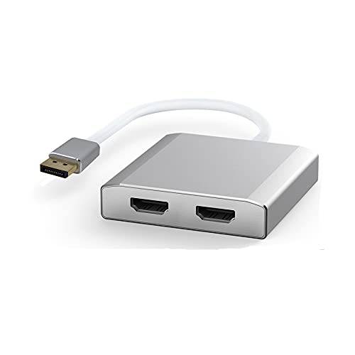 WJESOG DisplayPort,DP to 듀얼 HDMI 입력 4K MST/ SST 허브 DP to 2 HDMI 분배기 멀티 스트림 수송 허브, 윈도우 、Mac 、시스템