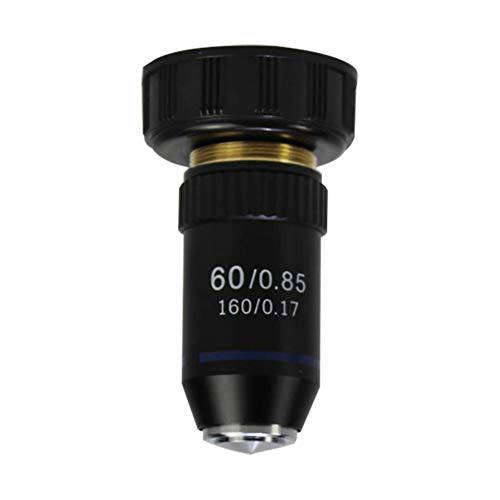 십자선 Optics 60X 현미경 대물렌즈 | DIN 스탠다드 160/ .17 | 20.2MM 인터페이스 | Lab 퀄리티 대물렌즈 컴파운드 Biological 현미경