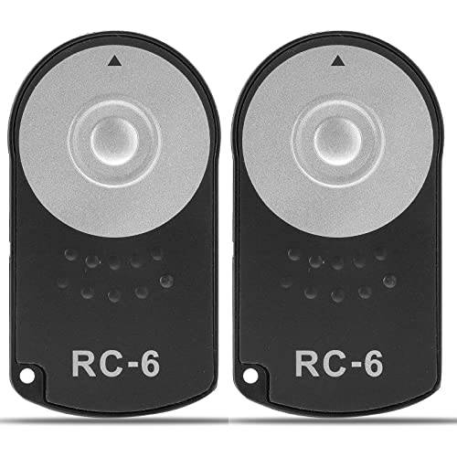 Oxumii RC-6 리모컨 셔터 릴리즈 캐논 ESO 77D 5DSR 760D 70D 80D 6D2 5D3 5D4 (1pc 블랙) (블랙 2 팩)