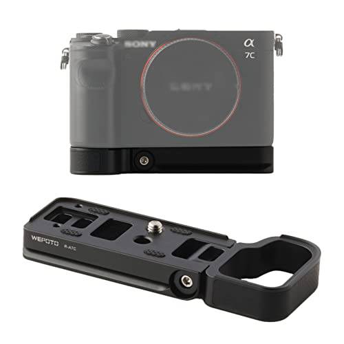 WEPOTO R-A7C 핸드 그립 퀵릴리즈 플레이트 L 브라켓 QR 플레이트 호환가능한 소니 알파 7C A7C (ILCE7C) 카메라 -알루미늄 가죽