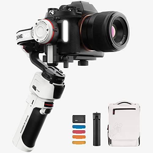 지윤 두루미 M3 콤보 카메라 스테빌라이저, 소형,휴대용 3-Axis 짐벌 DSLR and 미러리스 카메라, 호환가능한 니콘, 캐논, 소니, Fujifilm(Zhiyun 두루미 M2 업그레이드 버전)