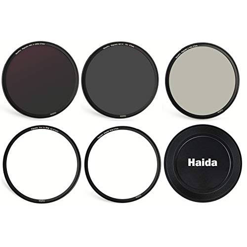Haida HD4670-67 62mm/ 67mm 자석 필터 세트 MC 광학 글래스 포함 어댑터, ND64, ND1000, CPL, 자석 렌즈 캡, 남생이 케이스, 62mm to 67mm 스텝 링