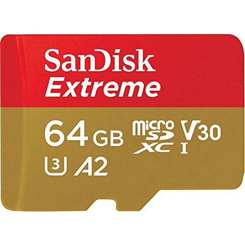 SanDisk 64GB 익스트림 휴대용 게이밍 마이크로 SD UHS-I 카드 - C10, U3, V30, 4K, A2, 마이크로 SD - SDSQXA2-064G-GN6GN