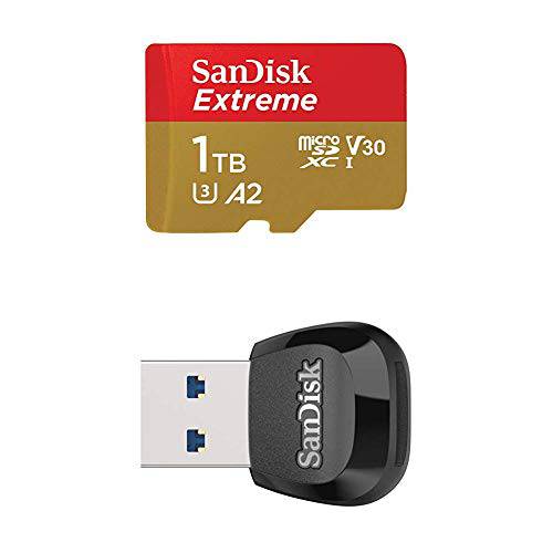 SanDisk 1TB 익스트림 마이크로SD UHS-I 카드 어댑터포함 - up to 160MB/ s SanDisk MobileMate USB 3.0 마이크로SD 카드 리더, 리더기