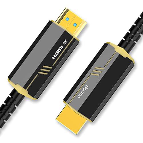 8K 파이버 Optic HDMI 케이블 30ft, DGHUMEN 액티브 파이버 HDMI 케이블 (HDMI 2.1, 48Gpbs, 8K@60Hz, 4K@120Hz), 호환가능한 RTX3080 엑스박스 시리즈 X PS5, LG 삼성 소니 애플 TV