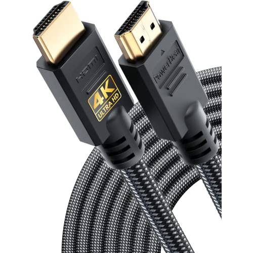 PowerBear 4K HDMI 케이블 30 ft | 고속, Braided 나일론&  골드 커넥터, 4K @ 60Hz, 울트라 HD, 2K, 1080P, Arc& CL3 Rated | 노트북, 모니터, PS5, PS4, 엑스박스 원, 파이어 TV, 애플 TV& More