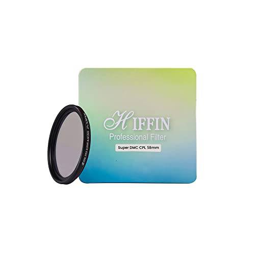 HIFFIN® 58mm 원형 Polarizers 필터, Concept 58MM 원형 편광 필터 HD 18 레이어 슈퍼 슬림 멀티 코팅 CPL 렌즈 필터