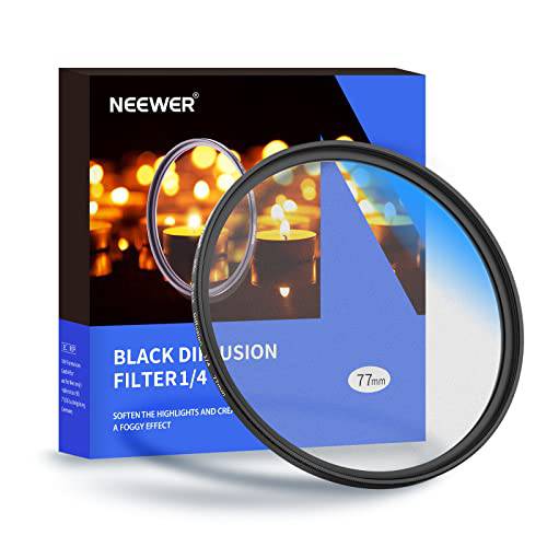 Neewer 77mm 블랙 디퓨전 1/ 4 필터 Dream 시네마틱 이펙트 카메라 필터 Ultra-Slim Water-Resistant&  스크레치 방지 28 Multi-Layer 광학 글래스 77mm 카메라 렌즈