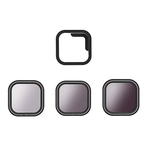 Eyeon TELESIN 3 팩 중성 농도 필터 ND 필터 키트, ND8 ND16 ND32 자석 렌즈 필터 고프로 히어로 8 블랙 액션 카메라 (ND8/ 16/ 32 필터 세트 히어로 8)