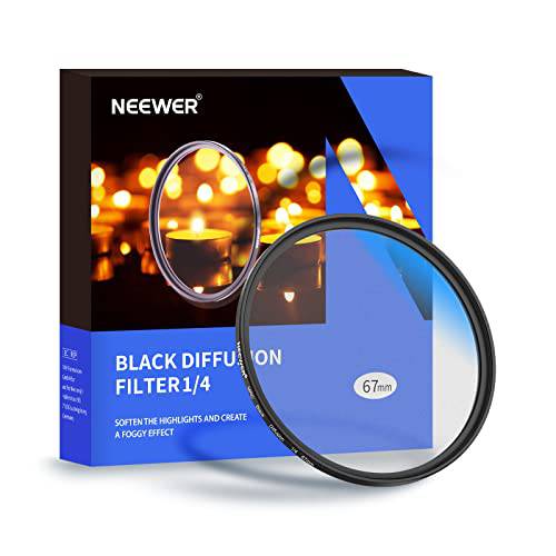 Neewer 67mm 블랙 디퓨전 1/ 4 필터 Dream 시네마틱 이펙트 카메라 필터 Ultra-Slim Water-Resistant&  스크레치 방지 28 Multi-Layer 광학 글래스 67mm 카메라 렌즈