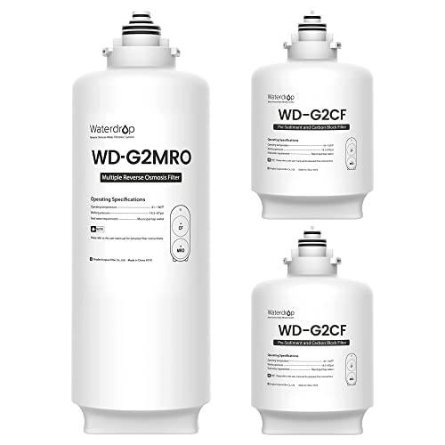 Waterdrop WD-G2-W/ B 교체용 필터 2-Year 콤보, 팩 of 2 WD-G2CF 필터 and 1 WD-G2MRO 필터, 번들,묶음