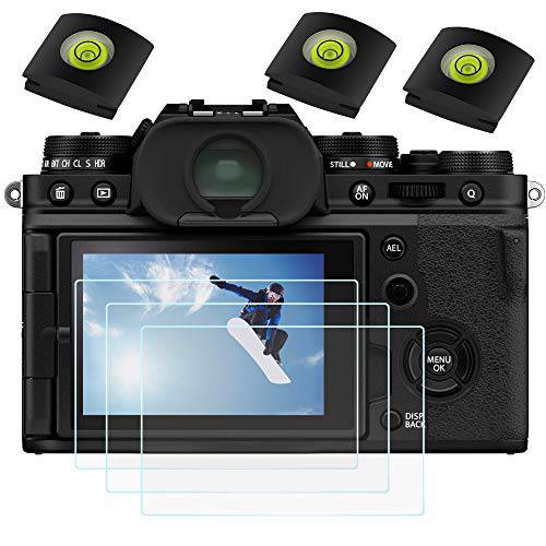 X-T4 카메라 화면보호필름, 액정보호필름 후지필름 X-T4 XT4 디지털 카메라&  핫슈 커버 [3+ 3 팩], 파이어 락 강화 광학 글래스 Anti-Scratch 기포방지 스크린 필름 x-T4 xt4