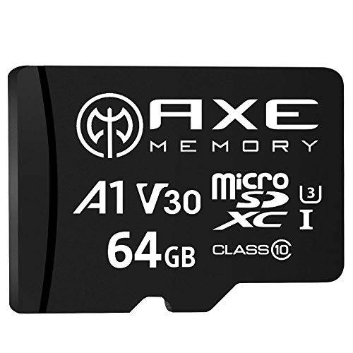 AXE 메모리 64GB 마이크로 SDXC 메모리 카드+ SD 어댑터 A1 어플 퍼포먼스, V30 UHS-I U3 4K