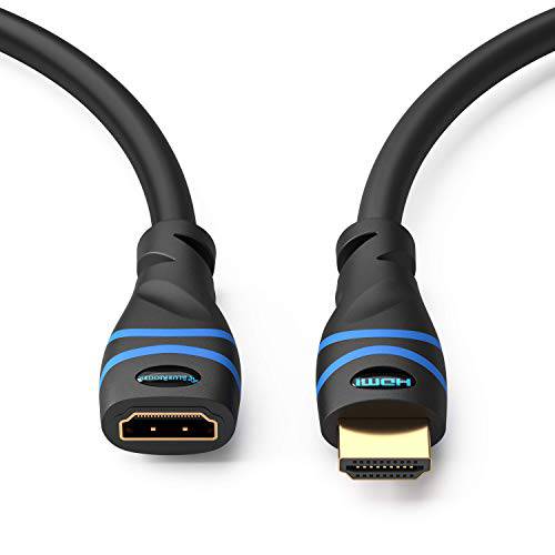BlueRigger HDMI 연장 케이블 (10FT, 4K 60Hz HDMI 확장기 케이블, Male to Female 어댑터,  고속 18Gbps) - 호환가능한 엑스박스, Roku, PS5, PS4,  닌텐도스위치, 노트북, 구글 크롬캐스트, Wii U