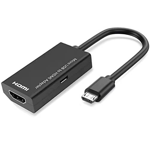 MHL 마이크로 USB to HDMI 케이블 컨버터, 변환기, MVBOONE 마이크로 USB to HDMI 어댑터 HD 1080P 비디오 그래픽 5pin 삼성 갤럭시/ LG/ 화웨이 ect. 안드로이드 스마트 휴대폰 That MHL 기능, 블랙