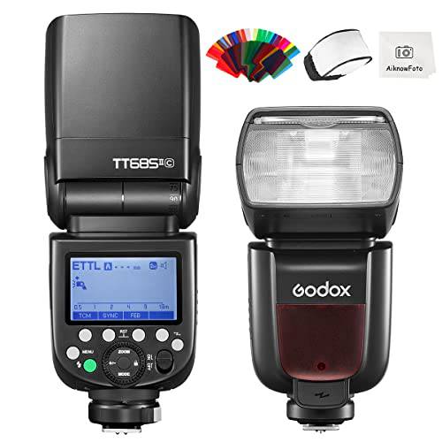 Godox TT685II-C 카메라 플래시 E-TTL II GN60 2.4GHz 무선 HSS 1/ 8000s 플래시 스피드라이트 호환가능한 캐논 플래시 5D Mark Ⅳ 6D Mark II 7D 90D 250D R5 850D 캐논 EOS 시리즈 Cameras(Upgraded TT685C)